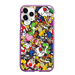 Чехол iPhone 11 Pro матовый Mario ALLSTARS, цвет: 3D-фиолетовый