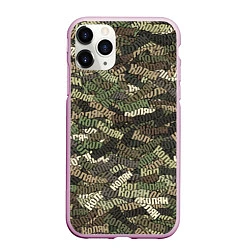 Чехол iPhone 11 Pro матовый Именной камуфляж Колян, цвет: 3D-розовый