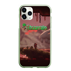 Чехол iPhone 11 Pro матовый Terraria Тэррария, цвет: 3D-салатовый