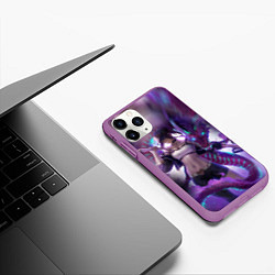 Чехол iPhone 11 Pro матовый LEAGUE OF LEGENDS AKALI ЛИГА ЛЕГЕНД АКАЛИ, цвет: 3D-фиолетовый — фото 2