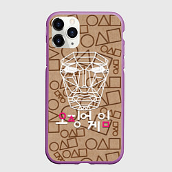 Чехол iPhone 11 Pro матовый Распорядитель Игра в кальмара, цвет: 3D-фиолетовый