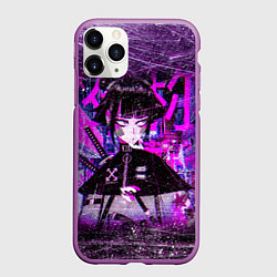 Чехол iPhone 11 Pro матовый Cyberpunk Samurai Anime, цвет: 3D-фиолетовый