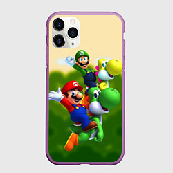 Чехол iPhone 11 Pro матовый 3DMario, цвет: 3D-фиолетовый