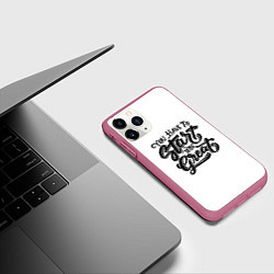 Чехол iPhone 11 Pro матовый Ты должен начать быть великим, цвет: 3D-малиновый — фото 2