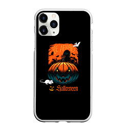 Чехол iPhone 11 Pro матовый Кладбище Halloween, цвет: 3D-белый