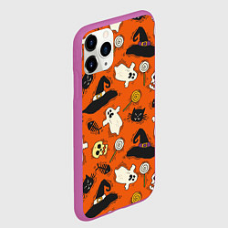 Чехол iPhone 11 Pro матовый Хэллоуинские шалости, цвет: 3D-фиолетовый — фото 2