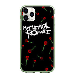 Чехол iPhone 11 Pro матовый MY CHEMICAL ROMANCE РОЗЫ MCR ROSES, цвет: 3D-салатовый