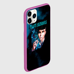 Чехол iPhone 11 Pro матовый Томас Шелби - Острые козырьки, цвет: 3D-фиолетовый — фото 2