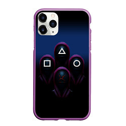 Чехол iPhone 11 Pro матовый GUARDS SQUID GAME, цвет: 3D-фиолетовый