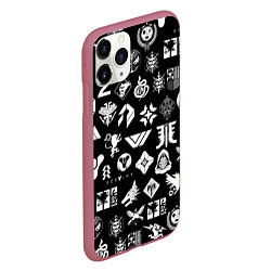 Чехол iPhone 11 Pro матовый DESTINY 2 PATTERN GAME LOGO ДЕСТИНИ 2 ПАТТЕРН СИМВ, цвет: 3D-малиновый — фото 2