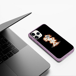 Чехол iPhone 11 Pro матовый Огненный скелетик, цвет: 3D-сиреневый — фото 2