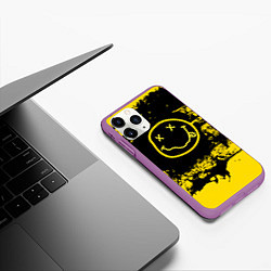 Чехол iPhone 11 Pro матовый Нирвана Гранж Nirvana Smile, цвет: 3D-фиолетовый — фото 2