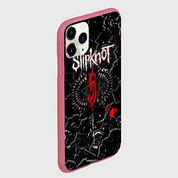 Чехол iPhone 11 Pro матовый Slipknot Rock Слипкнот Музыка Рок Гранж, цвет: 3D-малиновый — фото 2