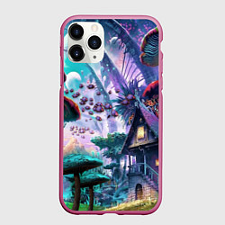 Чехол iPhone 11 Pro матовый FantasyFish, цвет: 3D-малиновый