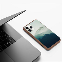 Чехол iPhone 11 Pro матовый ДРАКОНЫ НАД ЛЕСОМ DRAGON, цвет: 3D-коричневый — фото 2