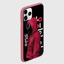 Чехол iPhone 11 Pro матовый ИГРА В КАЛЬМАРА, СТРАЖ КРУГ БИНАРНЫЙ КОД, цвет: 3D-малиновый — фото 2