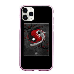 Чехол iPhone 11 Pro матовый Карпы инь янь, цвет: 3D-розовый