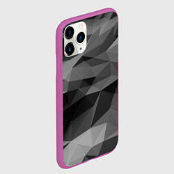 Чехол iPhone 11 Pro матовый Чб абстракция, цвет: 3D-фиолетовый — фото 2
