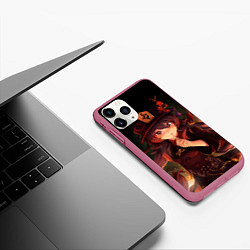 Чехол iPhone 11 Pro матовый Hu Tao GENSHIN IMPACT, цвет: 3D-малиновый — фото 2