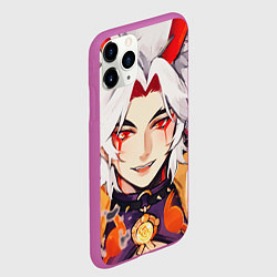 Чехол iPhone 11 Pro матовый Arataki Itto Genshin Impact, цвет: 3D-фиолетовый — фото 2