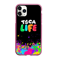 Чехол iPhone 11 Pro матовый Toca Life, цвет: 3D-малиновый