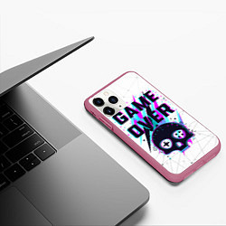 Чехол iPhone 11 Pro матовый Game OVER - NEON 3D, цвет: 3D-малиновый — фото 2