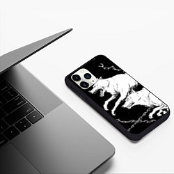 Чехол iPhone 11 Pro матовый Белые волки, цвет: 3D-черный — фото 2