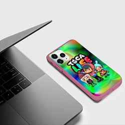 Чехол iPhone 11 Pro матовый Toca Life, цвет: 3D-малиновый — фото 2