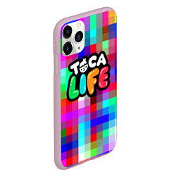 Чехол iPhone 11 Pro матовый Toca Life: Pixels, цвет: 3D-розовый — фото 2