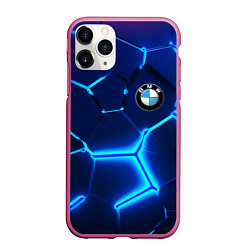 Чехол iPhone 11 Pro матовый BMW LOGO 3Д ПЛИТЫ ГЕОМЕТРИЯ