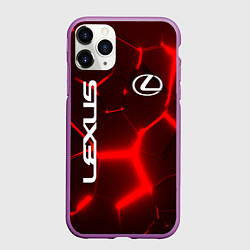Чехол iPhone 11 Pro матовый ЛЕКСУС КРАСНЫЕ 3Д ПЛИТЫ, цвет: 3D-фиолетовый
