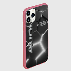 Чехол iPhone 11 Pro матовый AUDI GREY 3D ПЛИТЫ, цвет: 3D-малиновый — фото 2