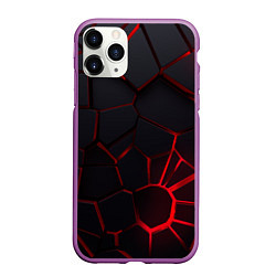 Чехол iPhone 11 Pro матовый Адские 3D плиты 3Д геометрия плиты, цвет: 3D-фиолетовый