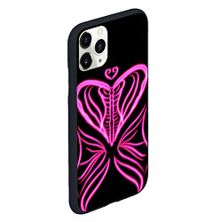 Чехол iPhone 11 Pro матовый Бабочка любви, цвет: 3D-черный — фото 2