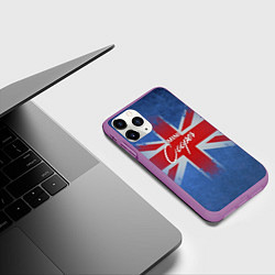 Чехол iPhone 11 Pro матовый Mini cooper Великобритания, цвет: 3D-фиолетовый — фото 2