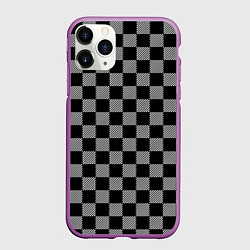 Чехол iPhone 11 Pro матовый Шахматные Клетки, цвет: 3D-фиолетовый