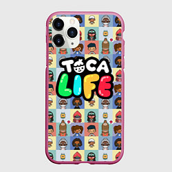 Чехол iPhone 11 Pro матовый Toca Life, цвет: 3D-малиновый
