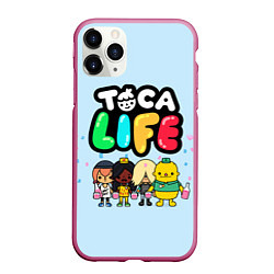 Чехол iPhone 11 Pro матовый Toca Life: Logo, цвет: 3D-малиновый