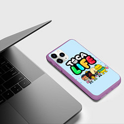 Чехол iPhone 11 Pro матовый Toca Life: Logo, цвет: 3D-фиолетовый — фото 2