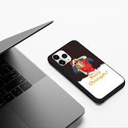 Чехол iPhone 11 Pro матовый Снегурка Merry Christmas, цвет: 3D-черный — фото 2