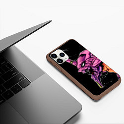 Чехол iPhone 11 Pro матовый Evangelion Eva 01, цвет: 3D-коричневый — фото 2