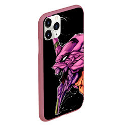 Чехол iPhone 11 Pro матовый Evangelion Eva 01, цвет: 3D-малиновый — фото 2