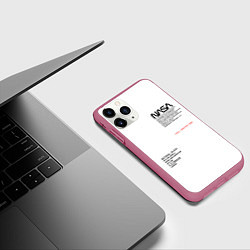 Чехол iPhone 11 Pro матовый NASA БЕЛАЯ ФОРМА, цвет: 3D-малиновый — фото 2