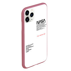 Чехол iPhone 11 Pro матовый NASA БЕЛАЯ ФОРМА, цвет: 3D-малиновый — фото 2