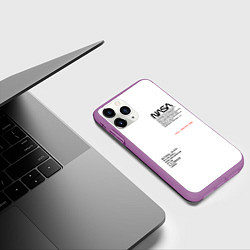 Чехол iPhone 11 Pro матовый NASA БЕЛАЯ ФОРМА, цвет: 3D-фиолетовый — фото 2