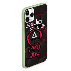 Чехол iPhone 11 Pro матовый Squid game BLACK, цвет: 3D-салатовый — фото 2