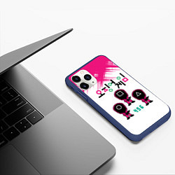 Чехол iPhone 11 Pro матовый Игра в кальмара Люди в масках 456,, цвет: 3D-тёмно-синий — фото 2