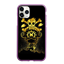 Чехол iPhone 11 Pro матовый ONE PIECE ВАН ПИС GOLDEN, цвет: 3D-фиолетовый