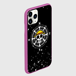 Чехол iPhone 11 Pro матовый ONE PIECE ВАН ПИС ЧЕРЕП БРЫЗГИ КРАСОК, цвет: 3D-фиолетовый — фото 2