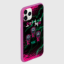 Чехол iPhone 11 Pro матовый Игра в кальмара разряд молнии, цвет: 3D-фиолетовый — фото 2